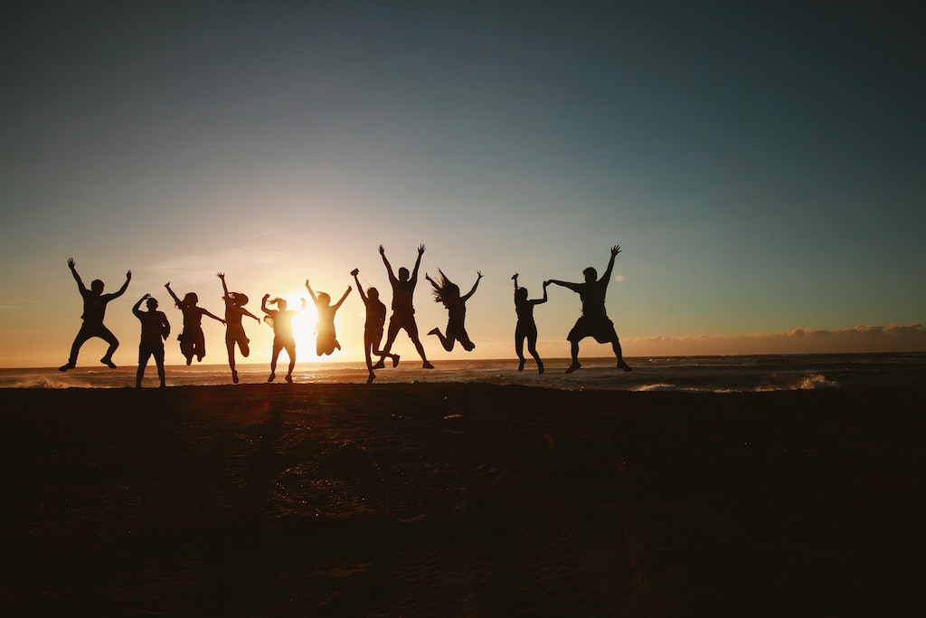 People jumping for joy
