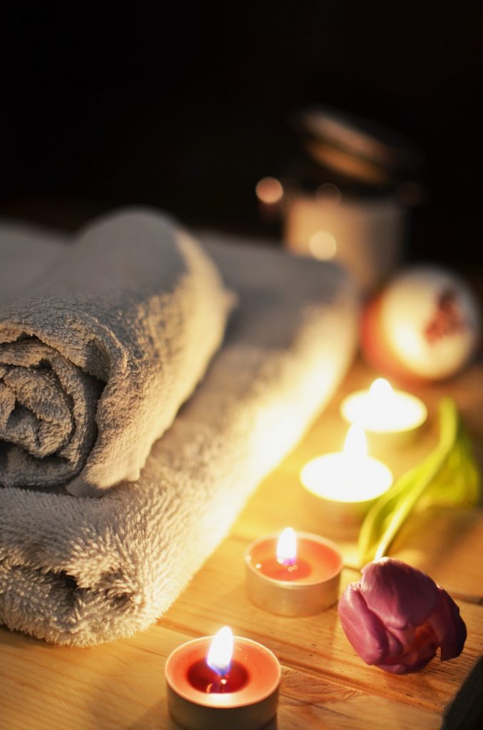 Relaxing lighted candles