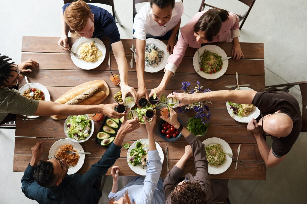 Family gathered together; differences set aside